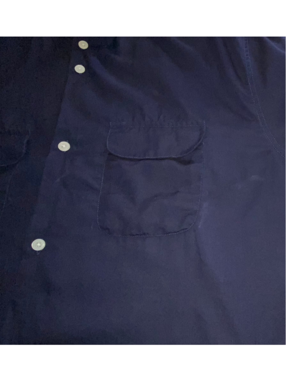 Corridor NYC Mens XL Lyocell Camp Collar Shirt Midnight Navy Button Up - Picture 7 of 9